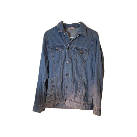 Nickelodeon Rugrats Raptor Dinosaur Denim Jacket XS Blue Graphic Trucker Jean - Picture 2 of 6